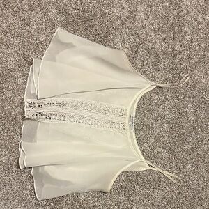 Charlotte Russe Cream Lace Detail Top